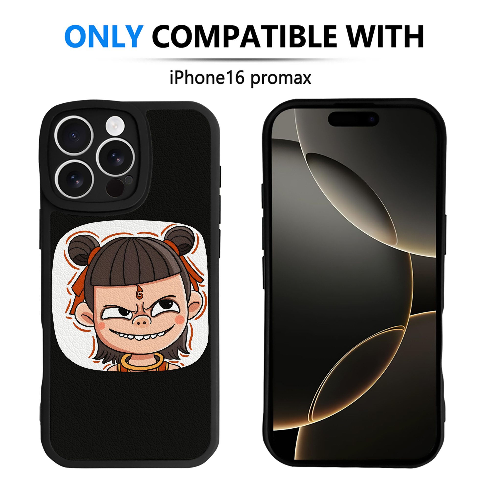 （画像用） Ne Zha 2 ナタ 魔童の大暴れ 【iPhone 16シリーズ対応】シリコンスマホケース（レザー調） 材質：シリコン